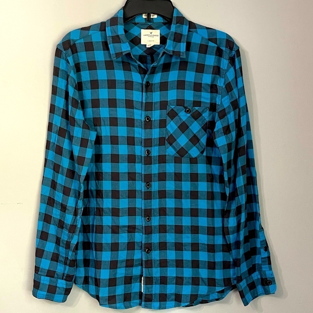 American Eagle Super Soft Classic Fit plaid shirt; S